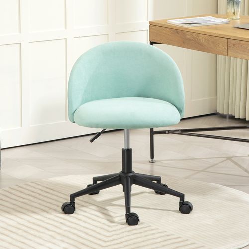 Chaise De Bureau Design Enveloppant Réglable Acier Noir Tissu Bleu Clair