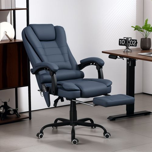 Fauteuil De Bureau Direction Massant Repose-pied Intégré Revêtement Pu