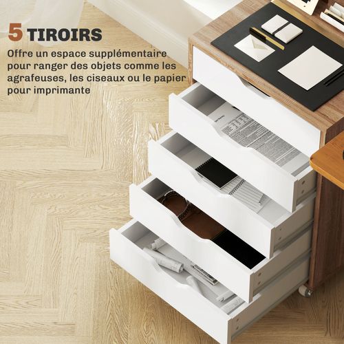 Caisson Bureau 7 Tiroirs - Dim. 47,5l X 39,5l X 90h Cm