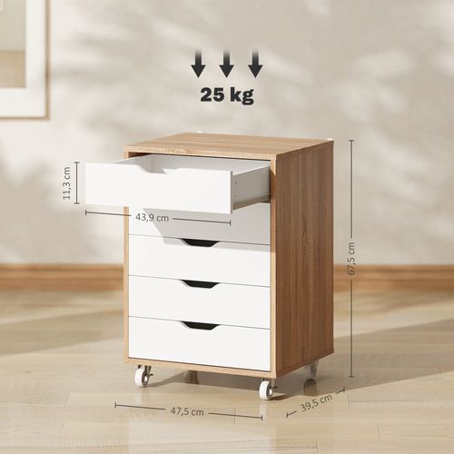Caisson Bureau 7 Tiroirs - Dim. 47,5l X 39,5l X 90h Cm
