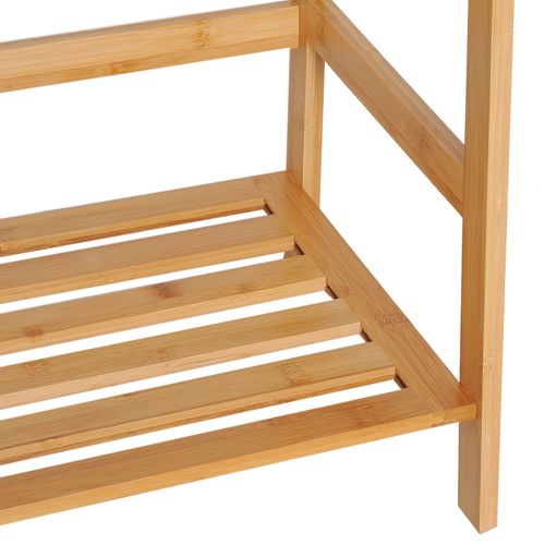 Étagère Échelle 4 Niveaux Tablettes Lattes Support Arrière Bambou