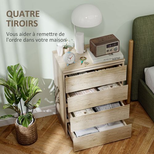 Commode 4 Tiroirs Dim. 60l X 40l X 80h Cm