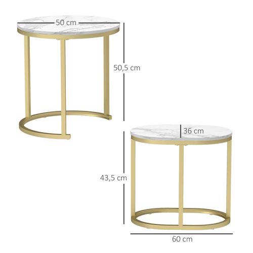 Lot De 2 Tables Basses Gigognes Aspect Marbre