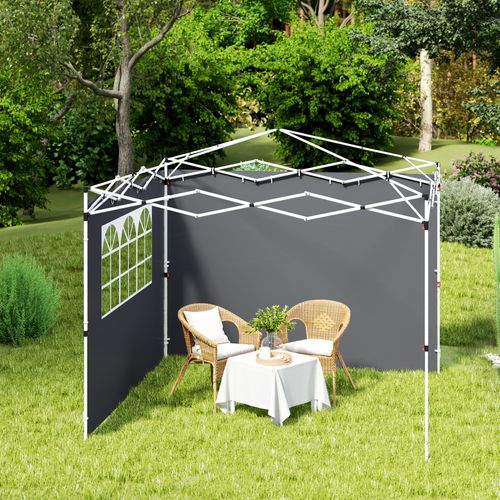 Parois Latérales De Rechange Barnum Tonnelle 3 X 3 M 2 Pièces Fenêtre Gris