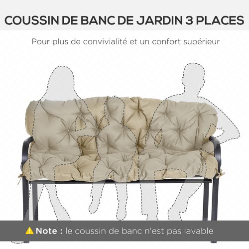 Coussin Banc De Jardin 3 Places Polyester