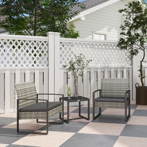 Salon De Jardin 2 Places 3 Pièces Résine Tressée