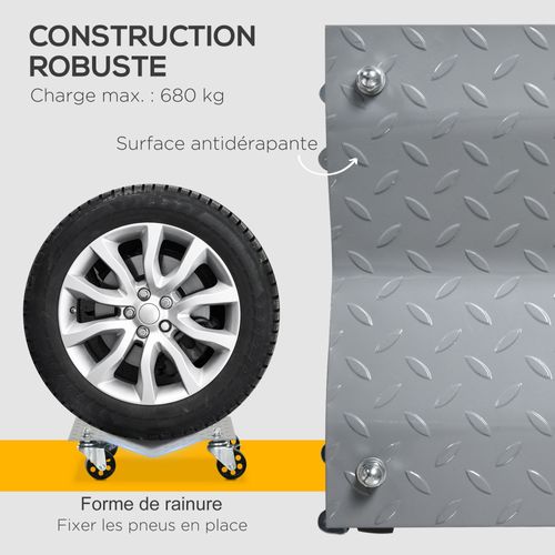 Chariot De Manutention De Voiture 2 Pièces Acier Max. 680 Kg