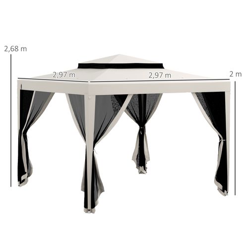 Tonnelle Barnum De Jardin 3l X 3l M Avec 4 Moustiquaires Amovibles