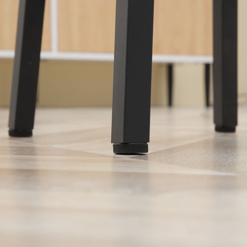 Lot De 2 Tabourets De Bar H.65 Cm Acier Effet Bois