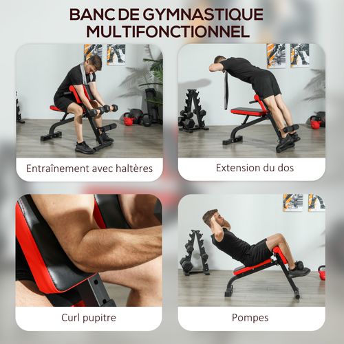 Banc De Musculation Réglable Acier Noir
