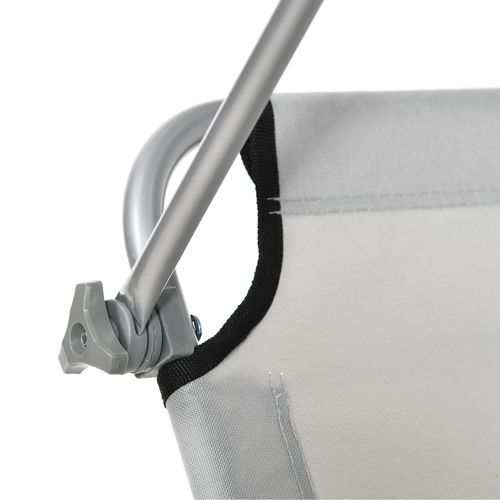 Transat Bain De Soleil Pliable - Dossier, Pare-soleil Réglable - Gris Clair