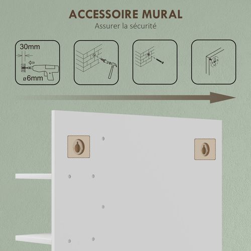 Miroir Mural Salle De Bain - Étagères - Mdf Bambou Verni