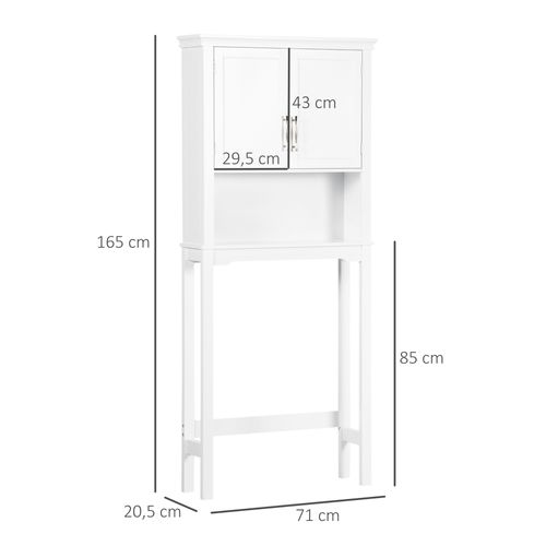 Meuble Wc Dessus De Toilette 2 Portes Étagère Niche Blanc
