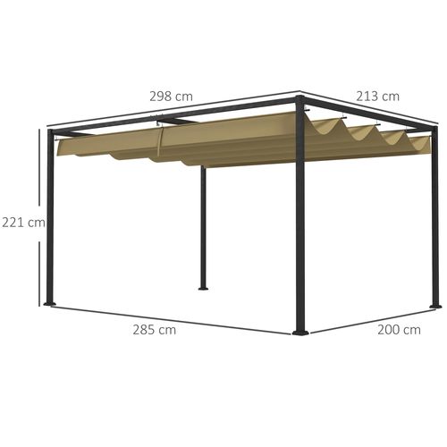 Pergola Rétractable Polyester Haute Densité Métal Époxy