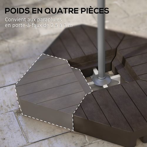 Lot De 4 Dalles De Lestage Parasol Déporté Hdpe