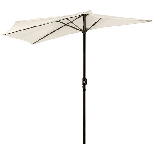 Demi Parasol - Parasol De Balcon - Métal Polyester Crème