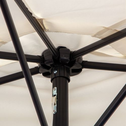 Demi Parasol - Parasol De Balcon - Métal Polyester Crème