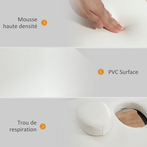 Table De Massage Pliante 2 Zones Sac Tranport Inclus Bois Pu