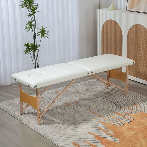 Table De Massage Pliante 2 Zones Sac Tranport Inclus Bois Pu
