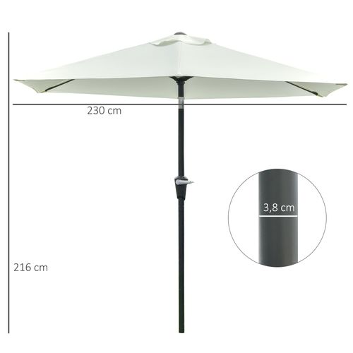 Parasol Hexagonal Inclinable Métal Polyester Haute Densité Crème