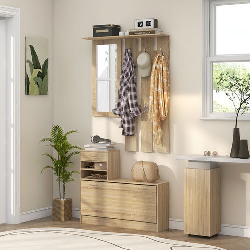 Ensemble Meubles D'entrée Design Naturel Effet Bois