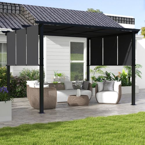 Pergola 3 Toiles Coulissantes - Dim. 3,57l X 2,96l X 2,35h M