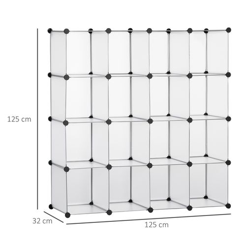 Rangement Modulable 16 Cubes Forme Carré Dim. Totales 125 X 125 Cm