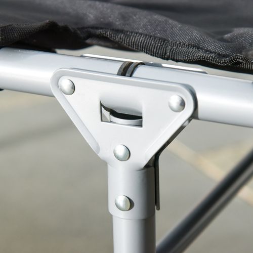 Lit De Camp Pliable Avec Matelas Grand Confort Métal Polyester Noir