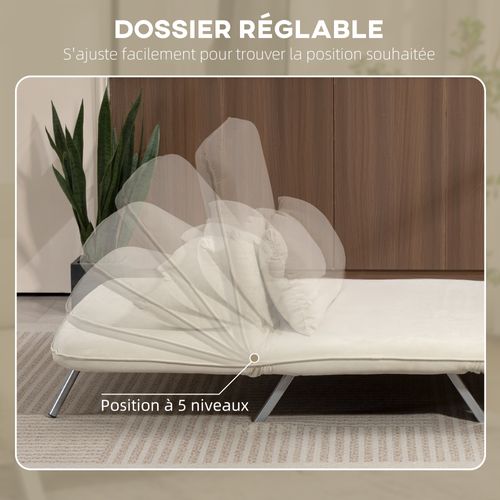 Canapé-lit Canapé Convertible 2 Places Métal Suède