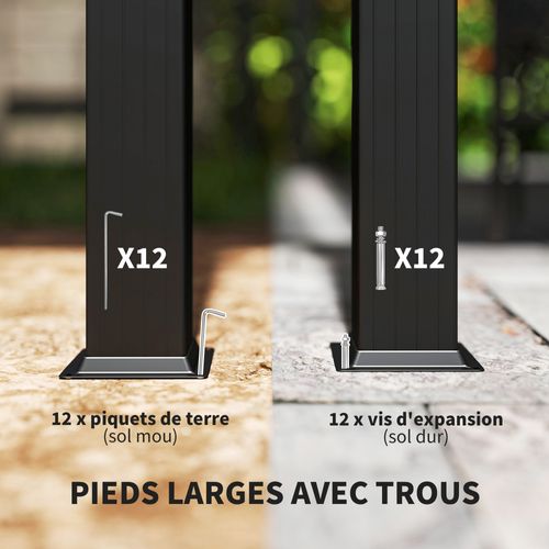 Pergola Rétractable Grande Taille Polyester Haute Densité Alu