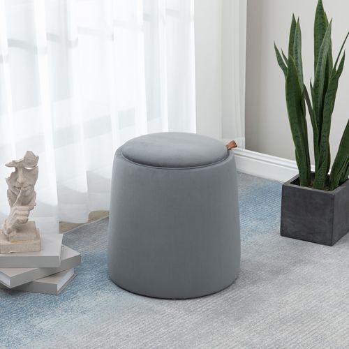 Pouf Coffre Table Basse D'appoint 3 En 1 - Couvercle Double Face - Velours