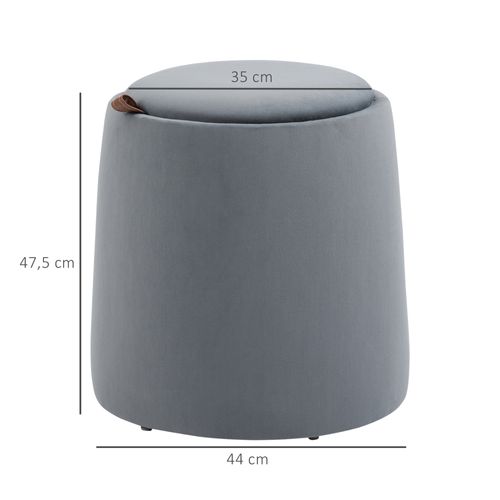 Pouf Coffre Table Basse D'appoint 3 En 1 - Couvercle Double Face - Velours