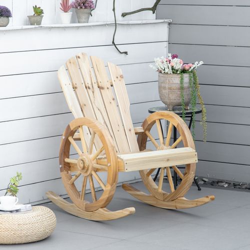 Fauteuil De Jardin Adirondack Accoudoirs Roues Charrette Sapin Pré-huilé