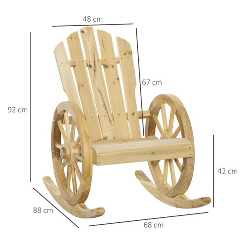 Fauteuil De Jardin Adirondack Accoudoirs Roues Charrette Sapin Pré-huilé