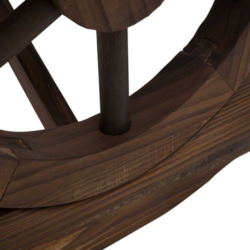 Banc De Jardin 2 Places Style Western Piètement Roues De Charrette Bois