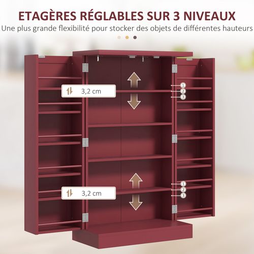 Armoire De Cuisine 2 Portes Total 14 Étagères Mdf
