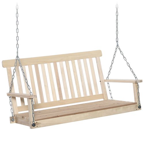 Banc Suspendu 2 Places En Bois Max. 200kg Chaînes Acier Galvanisé