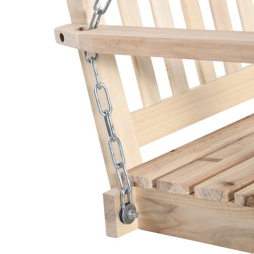 Banc Suspendu 2 Places En Bois Max. 200kg Chaînes Acier Galvanisé