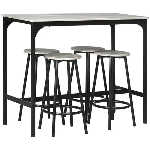 Ensemble Table De Bar 4 Tabourets Style Industriel