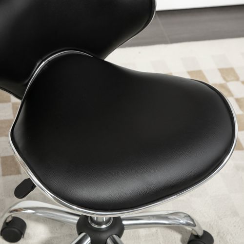 Tabouret De Travail à Roulettes Avec Dossier Hauteur Réglable 44-56 Cm