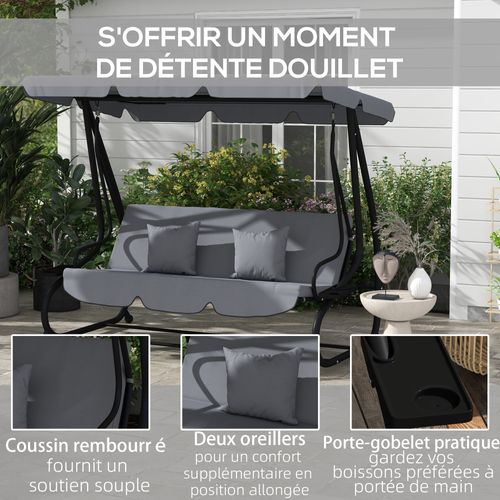 Balancelle De Jardin 3 Places Convertible