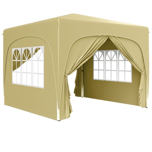 Tonnelle Barnum Pop Up Automatique 3x3m Hauteur Réglable Sable