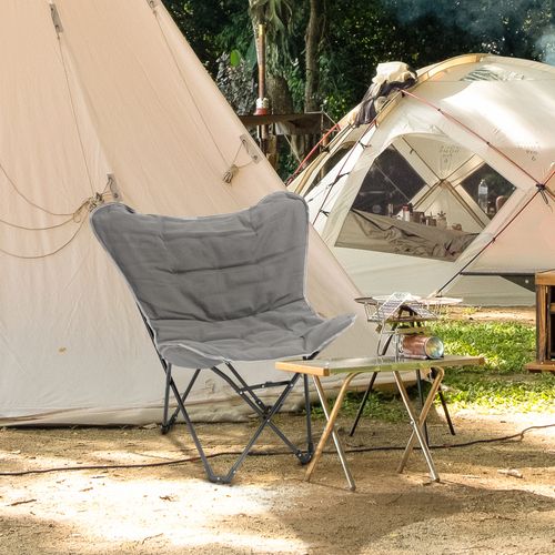 Fauteuil Papillon - Chaise De Camping Pliable - Gris