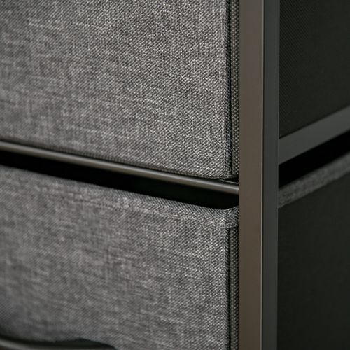 Commode 4 Tiroirs 58 X 29 X 103 Cm Gris Effet Bois