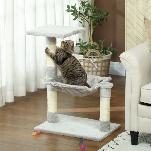 Arbre à Chat 3 Griffoirs, Plateforme, Hamac Et Boule Suspendue