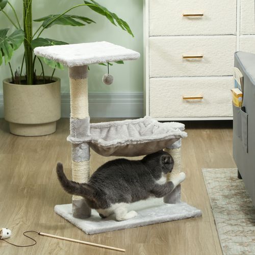 Arbre à Chat 3 Griffoirs, Plateforme, Hamac Et Boule Suspendue