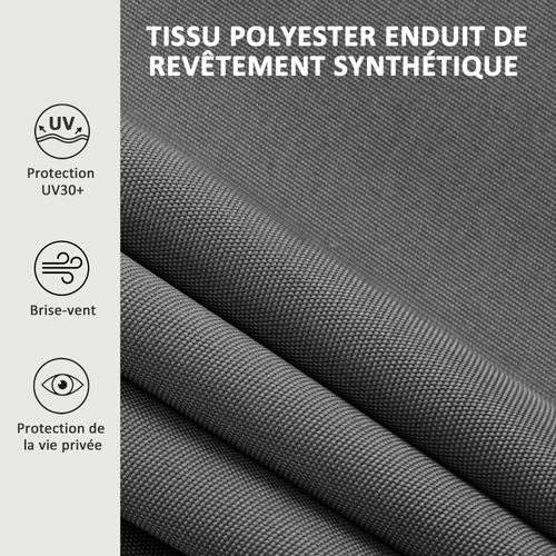 Store Extérieur Sur Pied Store Manuel Rétractable Enroulable Réglable Gris