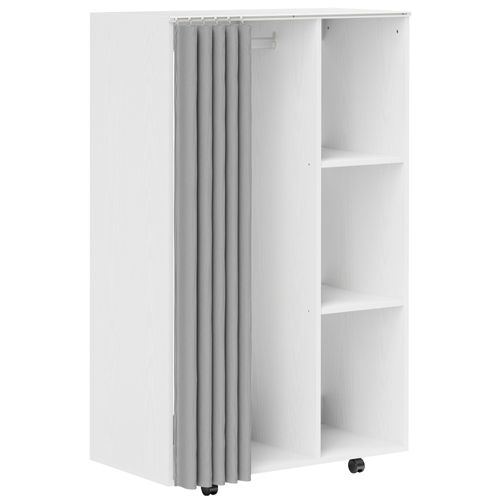 Armoire Penderie Sur Roulettes - Tringle, 3 Compartiments