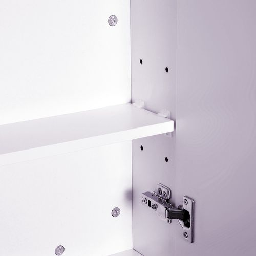 Armoire Miroir Murale De Salle De Bain 3 Étagères Blanc