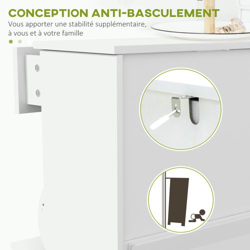 Meuble à Chaussures Design - Tiroir, 2 Portes Abattantes